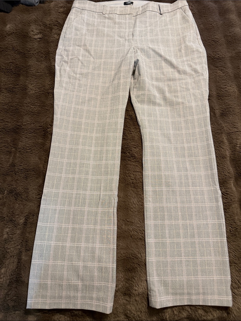 Express Women's Light Gray Plaid Dress Trousers
